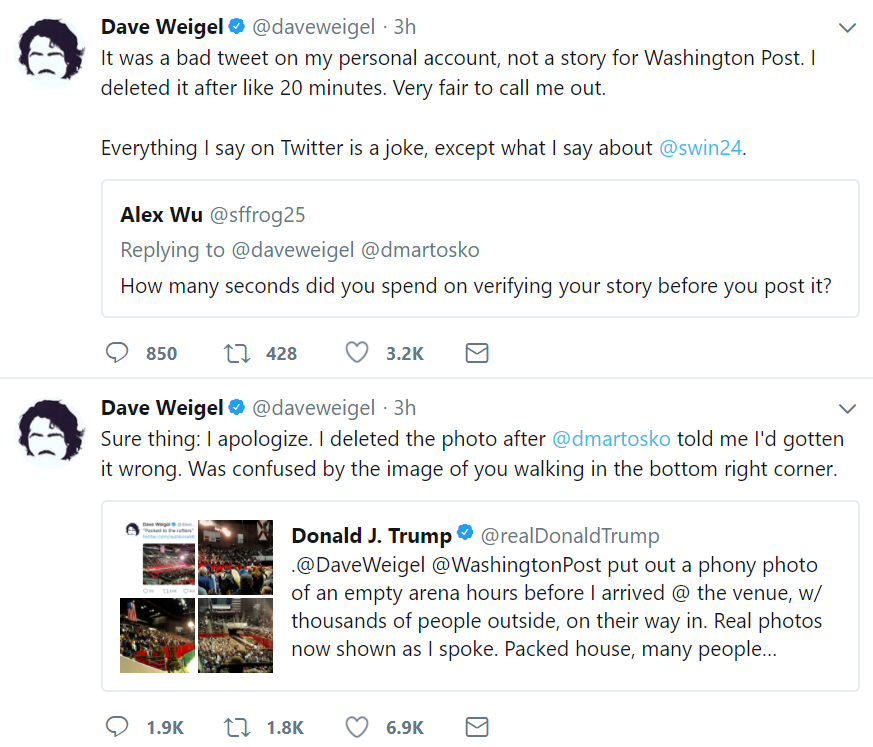 Dave Weigel Apology